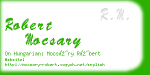 robert mocsary business card